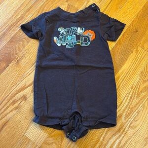 Brown Born Wild Romper (Size 3-6 Months)